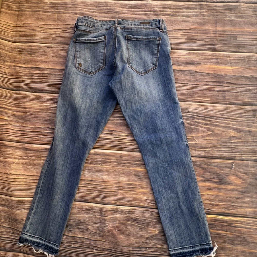 Kut From The Kloth Reese Ankle Straight Leg Jeans Women’s Sz 4 Blue Distressed - Picture 2 of 10